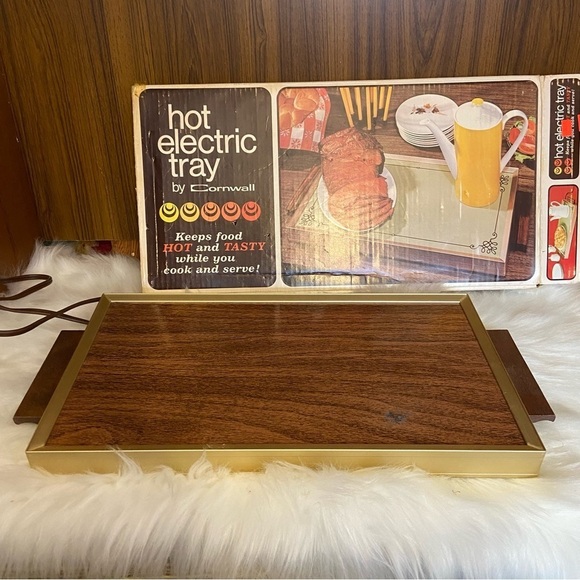 Vintage Cornwall Hot  Electric Tray food warmer 1970’s walnut colour - Picture 6 of 14